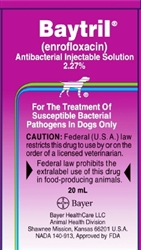 baytril-dex-b12 injectable Baytril (Enrofloxacin) Solution 2.27% (20 mL) | Broad-Spectrum Antibiotic For Treating Bacterial Infections in Dogs Haemophilus parasuis Baytril (enrofloxacin) Injectable 50 mg/mL