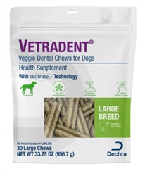 Dechra VETRADENT Veggie Dental Chews for Large Dogs, 30 Count l ...